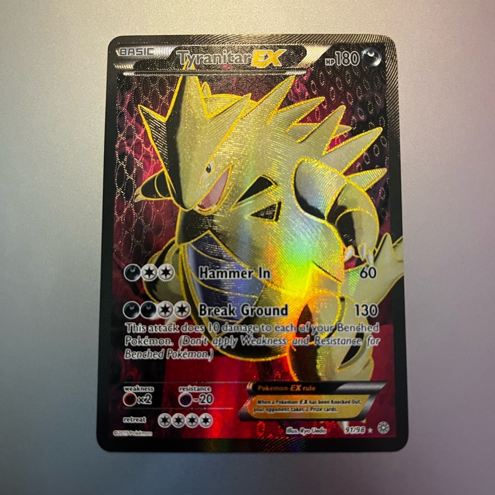 TyranitorEX/ Full Art Tyraniter, EX(Ultra Rare) 91/98 pokemen Xx Ancient Origins
